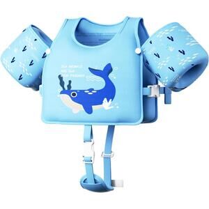 New Toddler Swim Float Vest with Adjustable Straps and UPF 50 fits 33-41 lbs